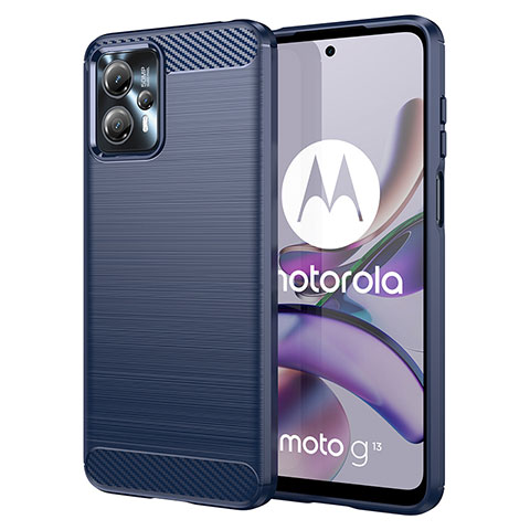 Custodia Silicone Cover Morbida Line MF1 per Motorola Moto G23 Blu