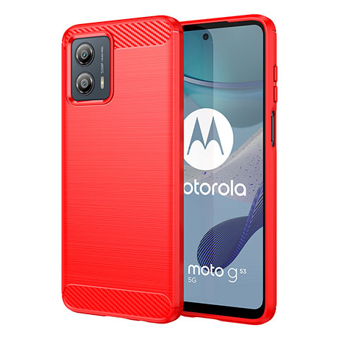 Custodia Silicone Cover Morbida Line MF1 per Motorola Moto G53 5G Rosso
