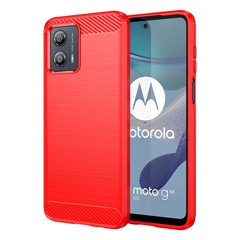 Custodia Silicone Cover Morbida Line MF1 per Motorola Moto G53y 5G Rosso