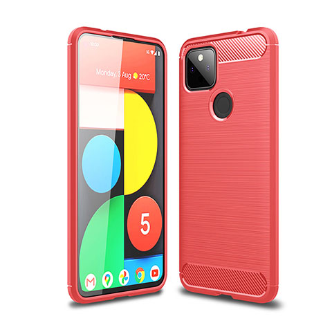 Custodia Silicone Cover Morbida Line per Google Pixel 5a 5G Rosso