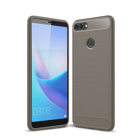 Custodia Silicone Cover Morbida Line per Huawei Enjoy 8 Plus Grigio