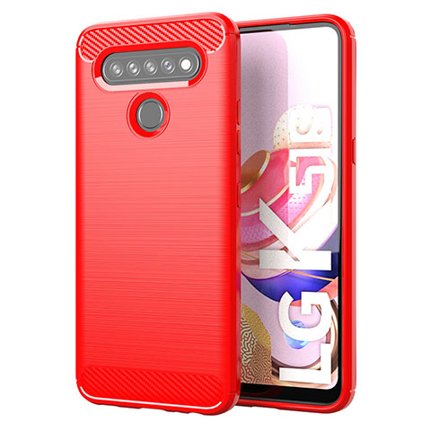 Custodia Silicone Cover Morbida Line per LG K51S Rosso