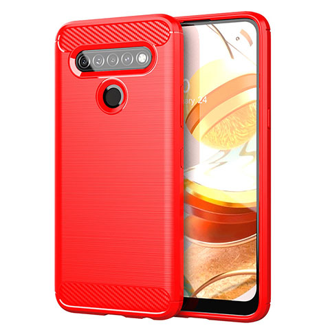 Custodia Silicone Cover Morbida Line per LG K61 Rosso