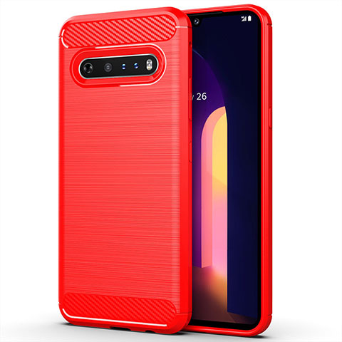 Custodia Silicone Cover Morbida Line per LG V60 ThinQ 5G Rosso