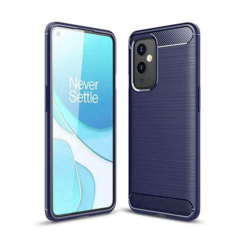 Custodia Silicone Cover Morbida Line per OnePlus 9 5G Blu