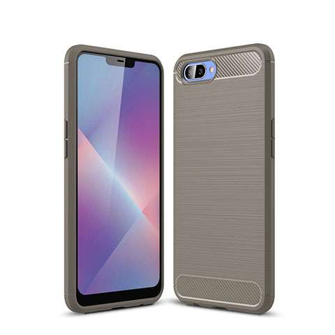 Custodia Silicone Cover Morbida Line per Oppo A12e Grigio