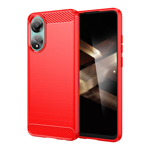 Custodia Silicone Cover Morbida Line per Oppo A78 4G Rosso