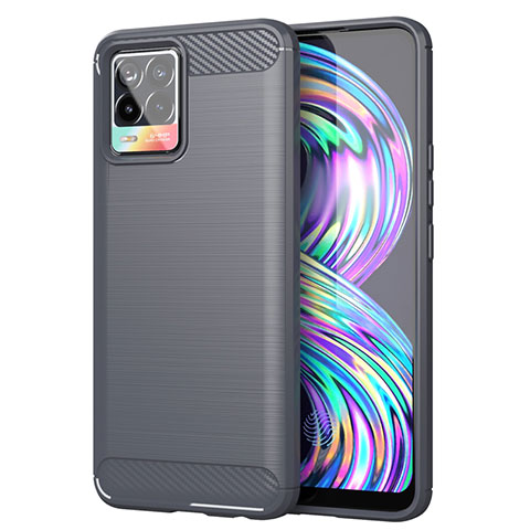 Custodia Silicone Cover Morbida Line per Realme 8 4G Grigio