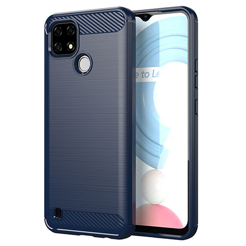 Custodia Silicone Cover Morbida Line per Realme C25Y Blu