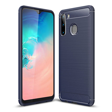 Custodia Silicone Cover Morbida Line per Samsung Galaxy A21 European Blu