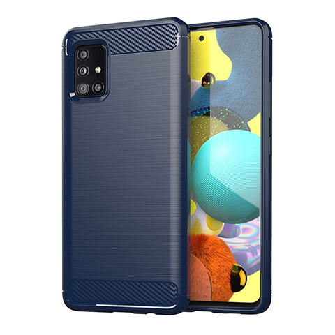 Custodia Silicone Cover Morbida Line per Samsung Galaxy A51 4G Blu