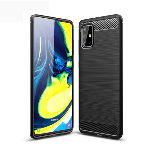 Custodia Silicone Cover Morbida Line per Samsung Galaxy A71 5G Nero