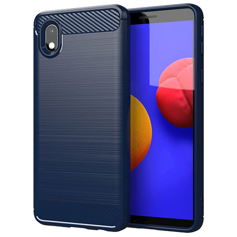 Custodia Silicone Cover Morbida Line per Samsung Galaxy M01 Core Blu