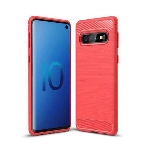 Custodia Silicone Cover Morbida Line per Samsung Galaxy S10 Rosso