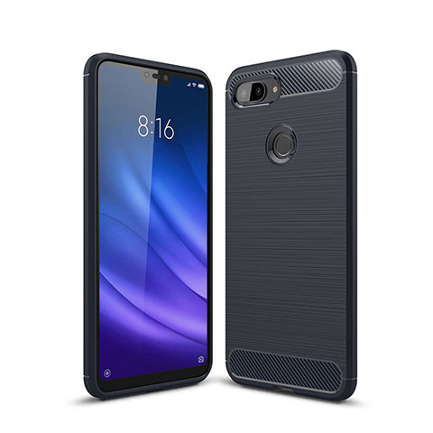 Custodia Silicone Cover Morbida Line per Xiaomi Mi 8 Lite Blu