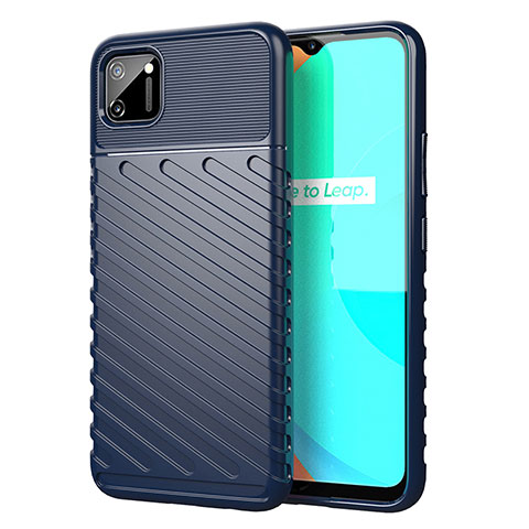 Custodia Silicone Cover Morbida Line S01 per Realme C11 Blu