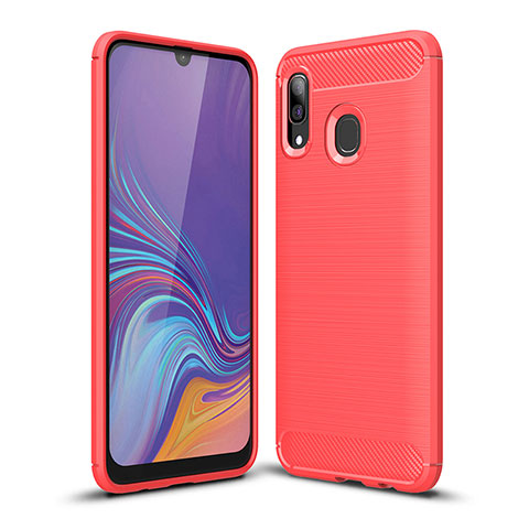 Custodia Silicone Cover Morbida Line WL1 per Samsung Galaxy A30 Rosso