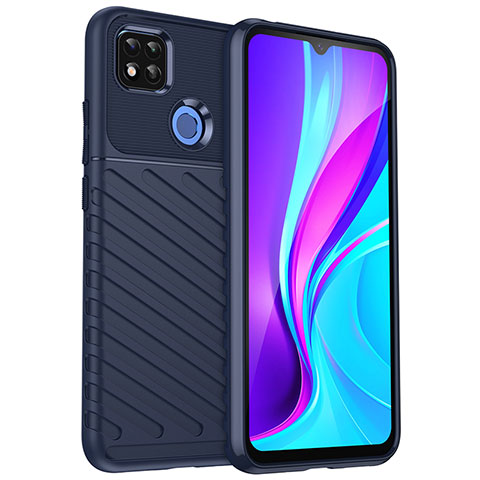 Custodia Silicone Cover Morbida Spigato MF1 per Xiaomi Redmi 9 Activ Blu