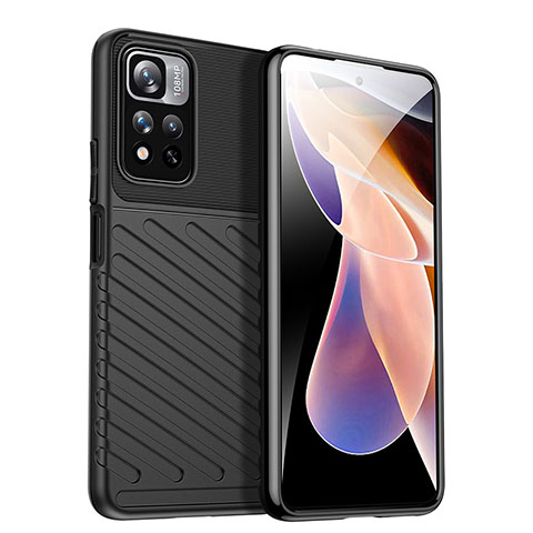 Custodia Silicone Cover Morbida Spigato MF1 per Xiaomi Redmi Note 11 Pro+ Plus 5G Nero