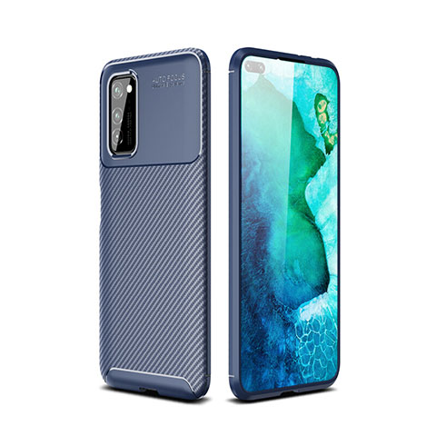 Custodia Silicone Cover Morbida Spigato per Huawei Honor V30 Pro 5G Blu