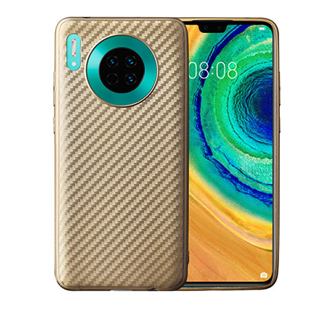 Custodia Silicone Cover Morbida Spigato per Huawei Mate 30 5G Oro