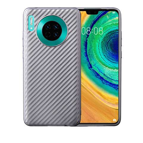 Custodia Silicone Cover Morbida Spigato per Huawei Mate 30E Pro 5G Argento