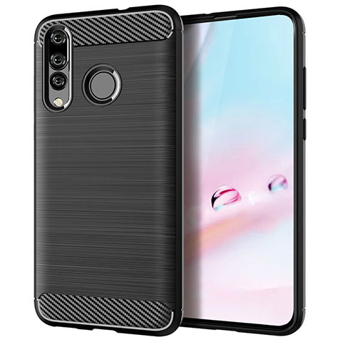 Custodia Silicone Cover Morbida Spigato per Huawei Nova 4e Nero