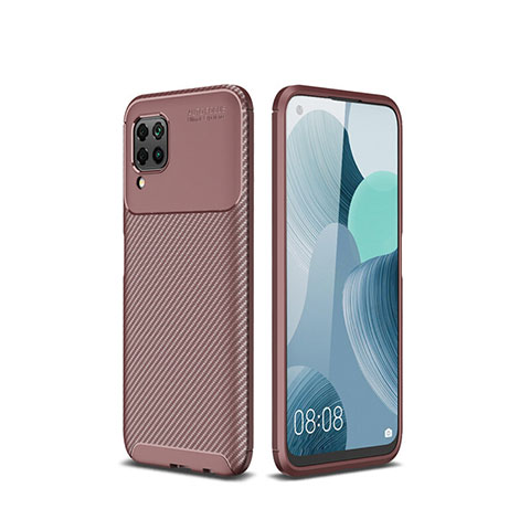 Custodia Silicone Cover Morbida Spigato per Huawei Nova 7i Marrone