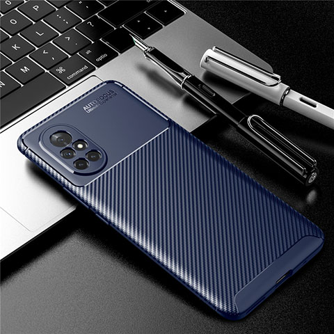 Custodia Silicone Cover Morbida Spigato per Huawei Nova 8 5G Blu