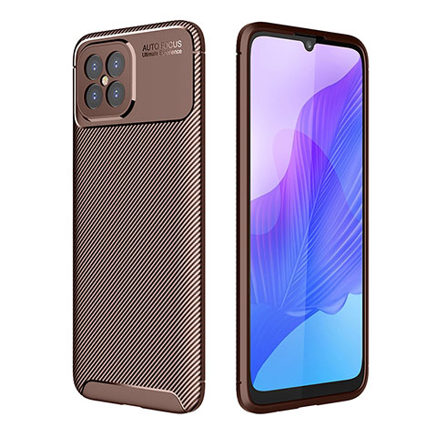 Custodia Silicone Cover Morbida Spigato per Huawei Nova 8 SE 4G Marrone