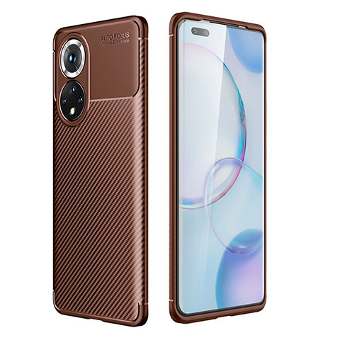 Custodia Silicone Cover Morbida Spigato per Huawei Nova 9 Pro Marrone