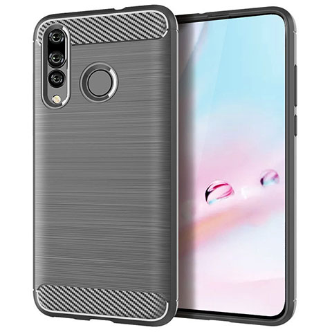 Custodia Silicone Cover Morbida Spigato per Huawei P30 Lite New Edition Grigio