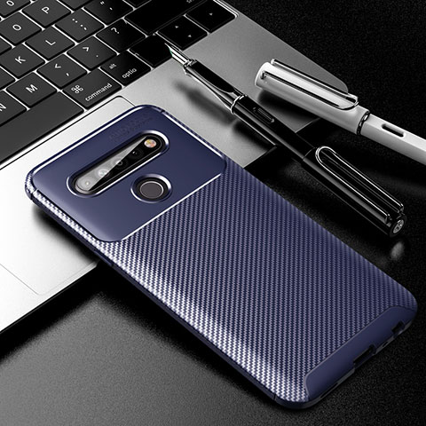 Custodia Silicone Cover Morbida Spigato per LG K61 Blu