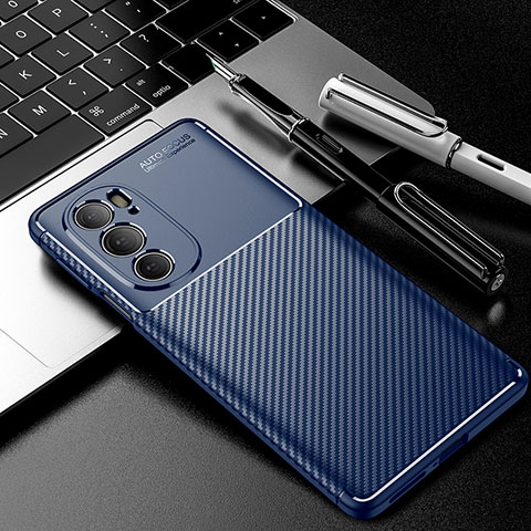 Custodia Silicone Cover Morbida Spigato per Motorola Moto Edge 30 Pro 5G Blu