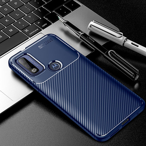 Custodia Silicone Cover Morbida Spigato per Motorola Moto G Pure Blu