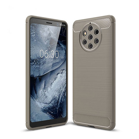 Custodia Silicone Cover Morbida Spigato per Nokia 9 PureView Grigio