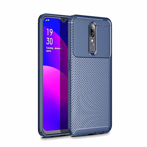 Custodia Silicone Cover Morbida Spigato per Oppo A9X Blu