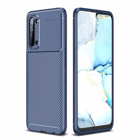 Custodia Silicone Cover Morbida Spigato per Oppo Find X2 Lite Blu