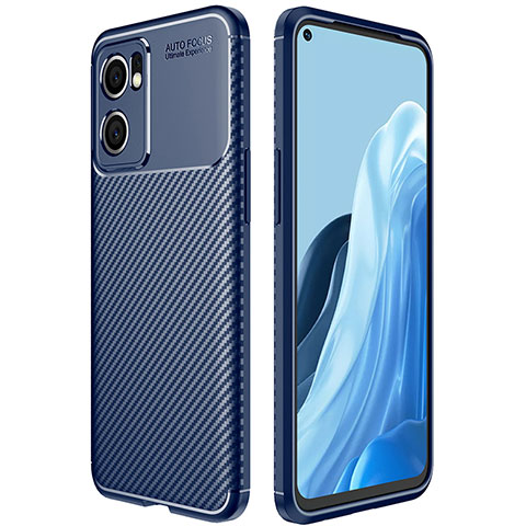 Custodia Silicone Cover Morbida Spigato per Oppo Find X5 Lite 5G Blu