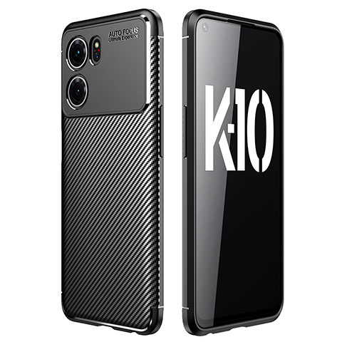 Custodia Silicone Cover Morbida Spigato per Oppo K10 5G Nero