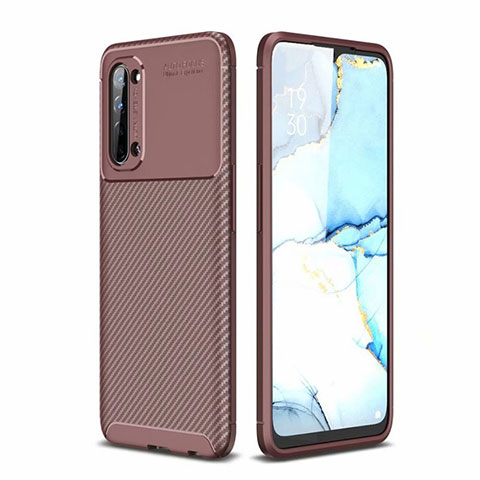 Custodia Silicone Cover Morbida Spigato per Oppo K7 5G Marrone