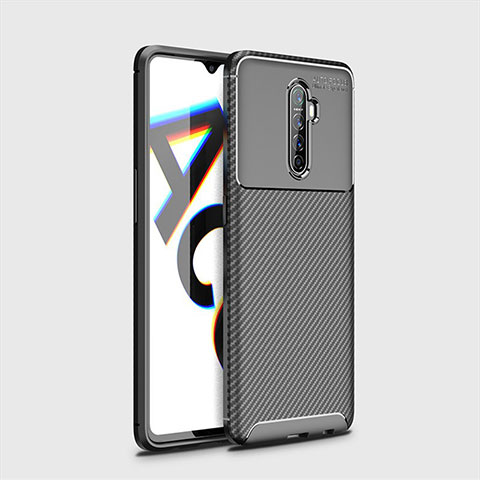 Custodia Silicone Cover Morbida Spigato per Oppo Reno Ace Nero