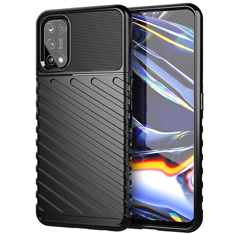 Custodia Silicone Cover Morbida Spigato per Realme 7 Pro Nero