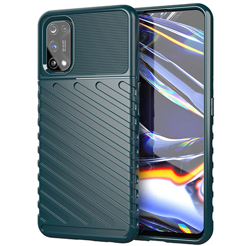 Custodia Silicone Cover Morbida Spigato per Realme 7 Pro Verde Notte