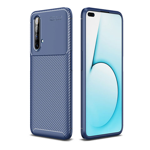 Custodia Silicone Cover Morbida Spigato per Realme X3 Blu