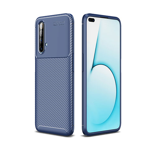 Custodia Silicone Cover Morbida Spigato per Realme X50t 5G Blu