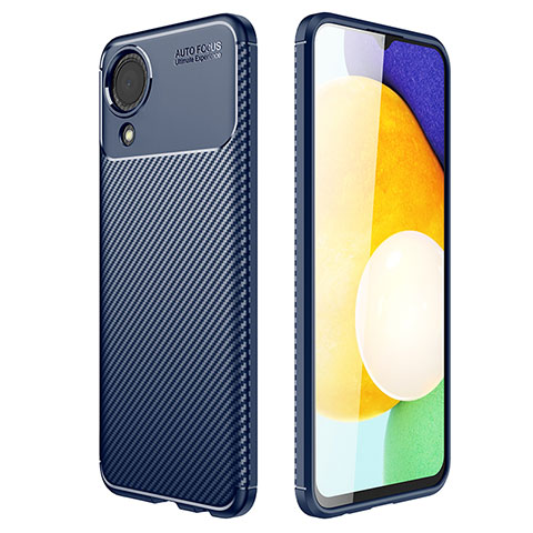 Custodia Silicone Cover Morbida Spigato per Samsung Galaxy A03 Core Blu