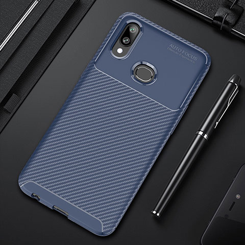 Custodia Silicone Cover Morbida Spigato per Samsung Galaxy A10s Blu