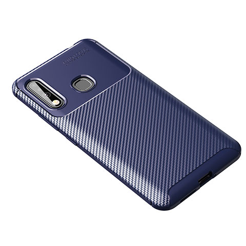 Custodia Silicone Cover Morbida Spigato per Samsung Galaxy A70E Blu