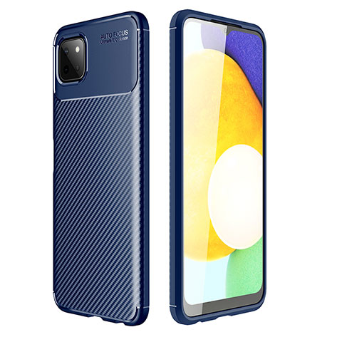 Custodia Silicone Cover Morbida Spigato per Samsung Galaxy F42 5G Blu